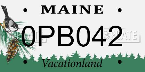 0PB042 Maine License Plate