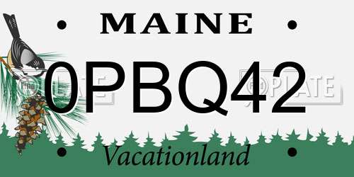 0PBQ42 Maine License Plate