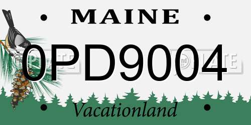 0PD9004 Maine License Plate