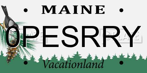 0PESRRY Maine License Plate