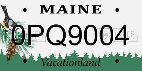 0PQ9004 Maine License Plate