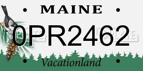 0PR2462 Maine License Plate