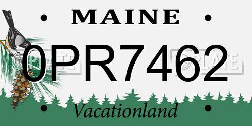 0PR7462 Maine License Plate