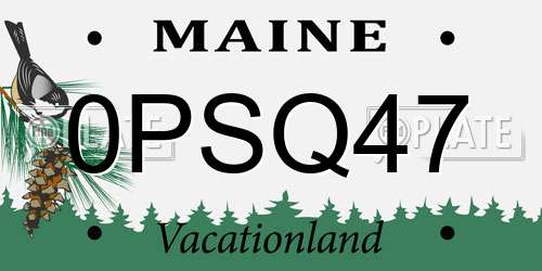 0PSQ47 Maine License Plate