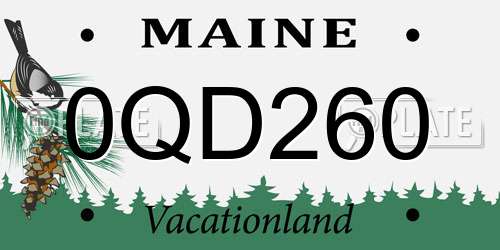 0QD260 Maine License Plate