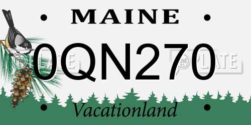 0QN270 Maine License Plate