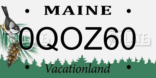 0QOZ60 Maine License Plate