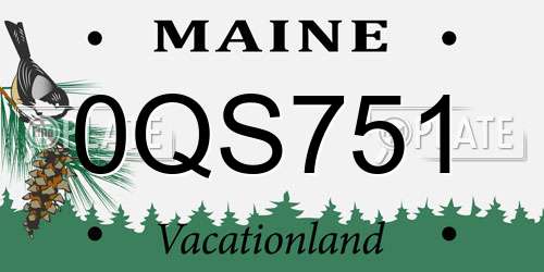 0QS751 Maine License Plate