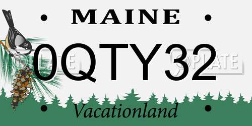 0QTY32 Maine License Plate