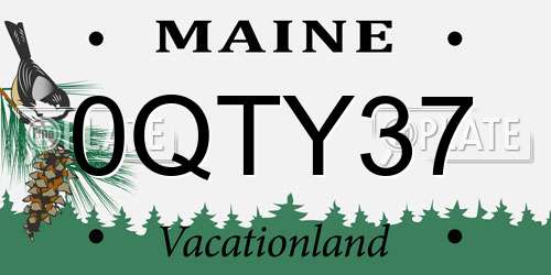 0QTY37 Maine License Plate