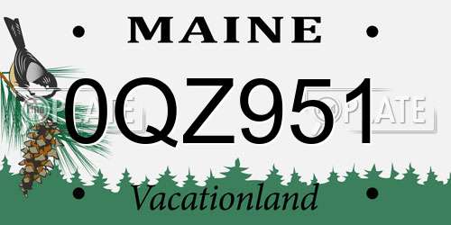 0QZ951 Maine License Plate