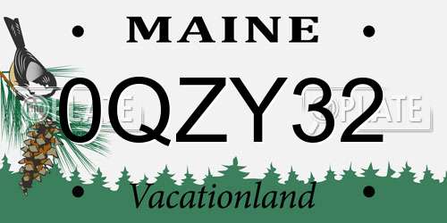0QZY32 Maine License Plate