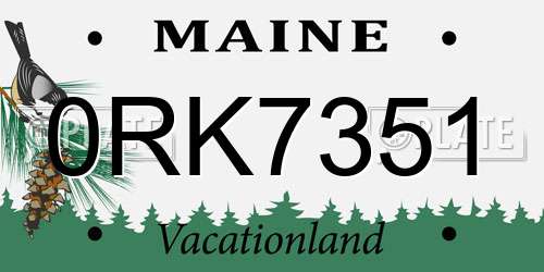 0RK7351 Maine License Plate
