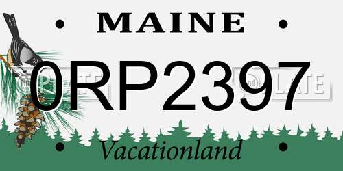 0RP2397 Maine License Plate