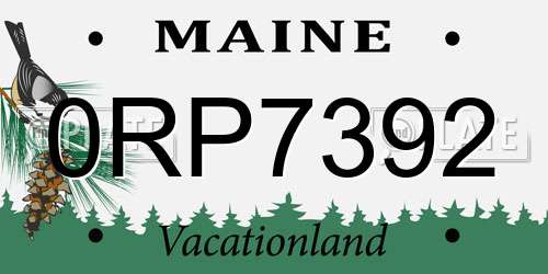 0RP7392 Maine License Plate
