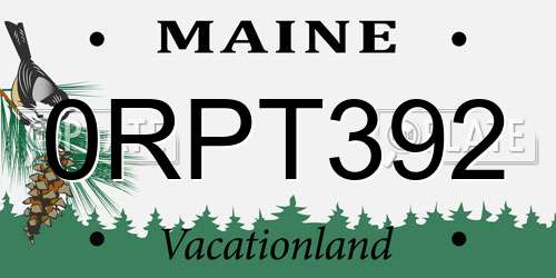 0RPT392 Maine License Plate
