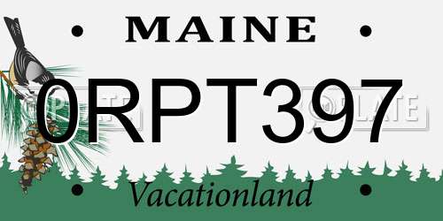 0RPT397 Maine License Plate