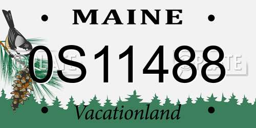 0S11488 Maine License Plate