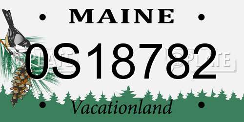 0S18782 Maine License Plate