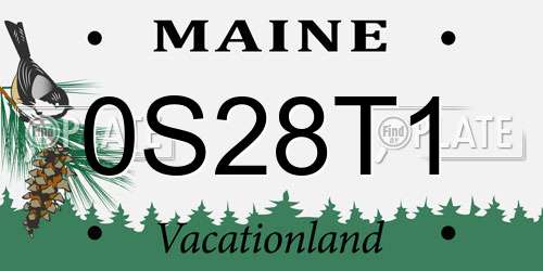 0S28T1 Maine License Plate