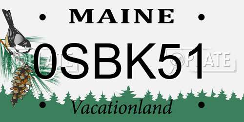 0SBK51 Maine License Plate