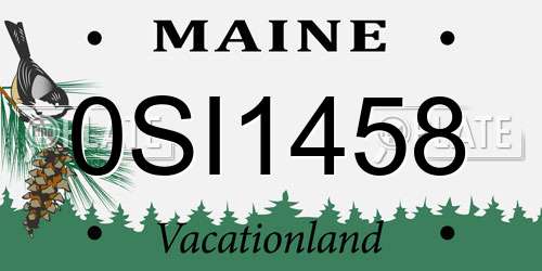 0SI1458 Maine License Plate