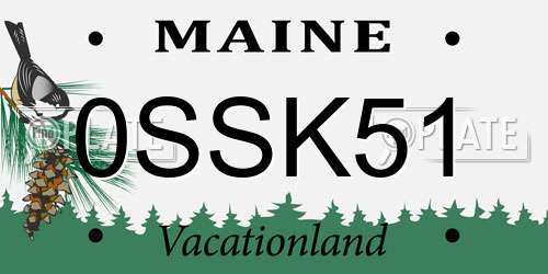 0SSK51 Maine License Plate