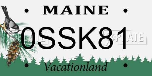0SSK81 Maine License Plate