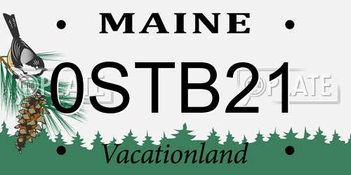 0STB21 Maine License Plate