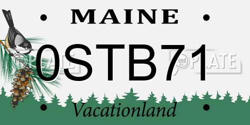 0STB71 Maine License Plate