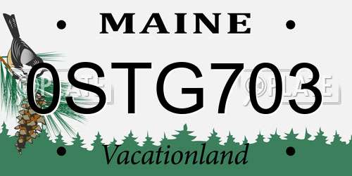 0STG703 Maine License Plate