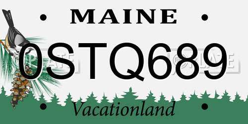 0STQ689 Maine License Plate