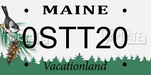 0STT20 Maine License Plate