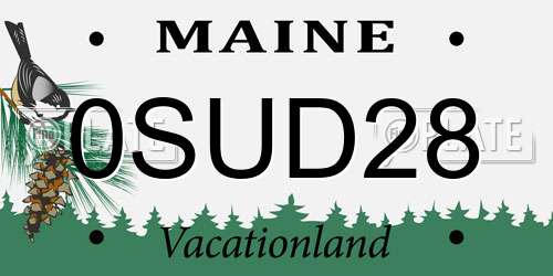 0SUD28 Maine License Plate
