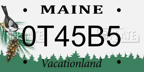 0T45B5 Maine License Plate