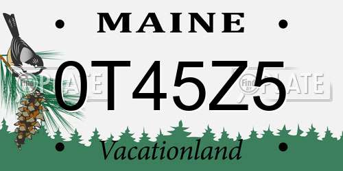 0T45Z5 Maine License Plate
