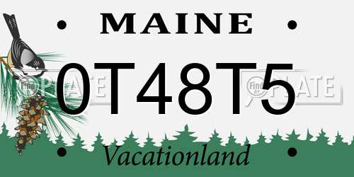0T48T5 Maine License Plate