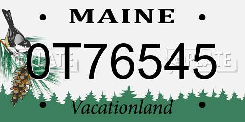 0T76545 Maine License Plate