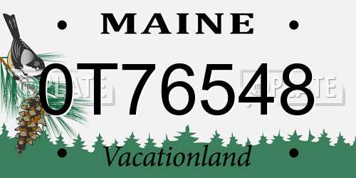 0T76548 Maine License Plate