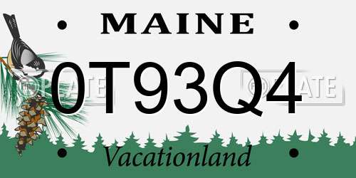 0T93Q4 Maine License Plate
