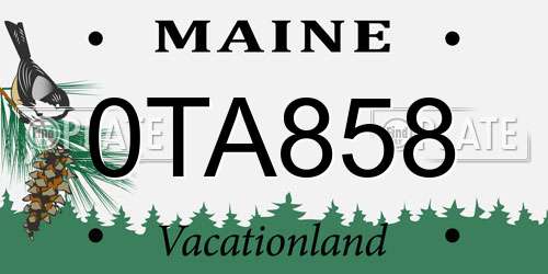 0TA858 Maine License Plate