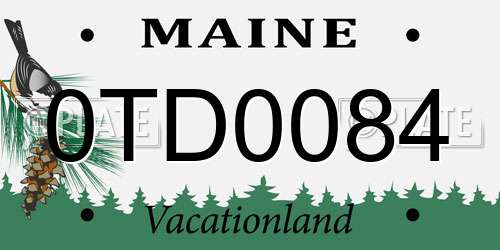 0TD0084 Maine License Plate