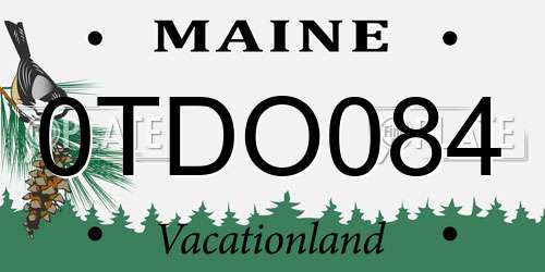 0TDO084 Maine License Plate
