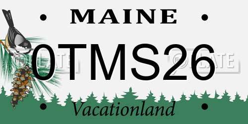 0TMS26 Maine License Plate
