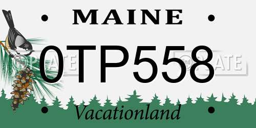 0TP558 Maine License Plate