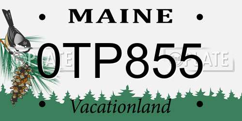 0TP855 Maine License Plate