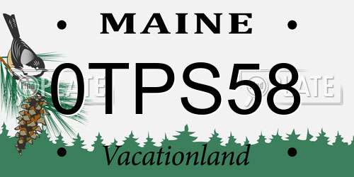0TPS58 Maine License Plate