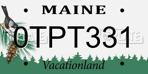 0TPT331 Maine License Plate