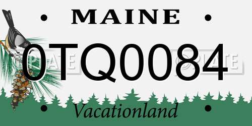 0TQ0084 Maine License Plate