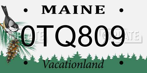 0TQ809 Maine License Plate